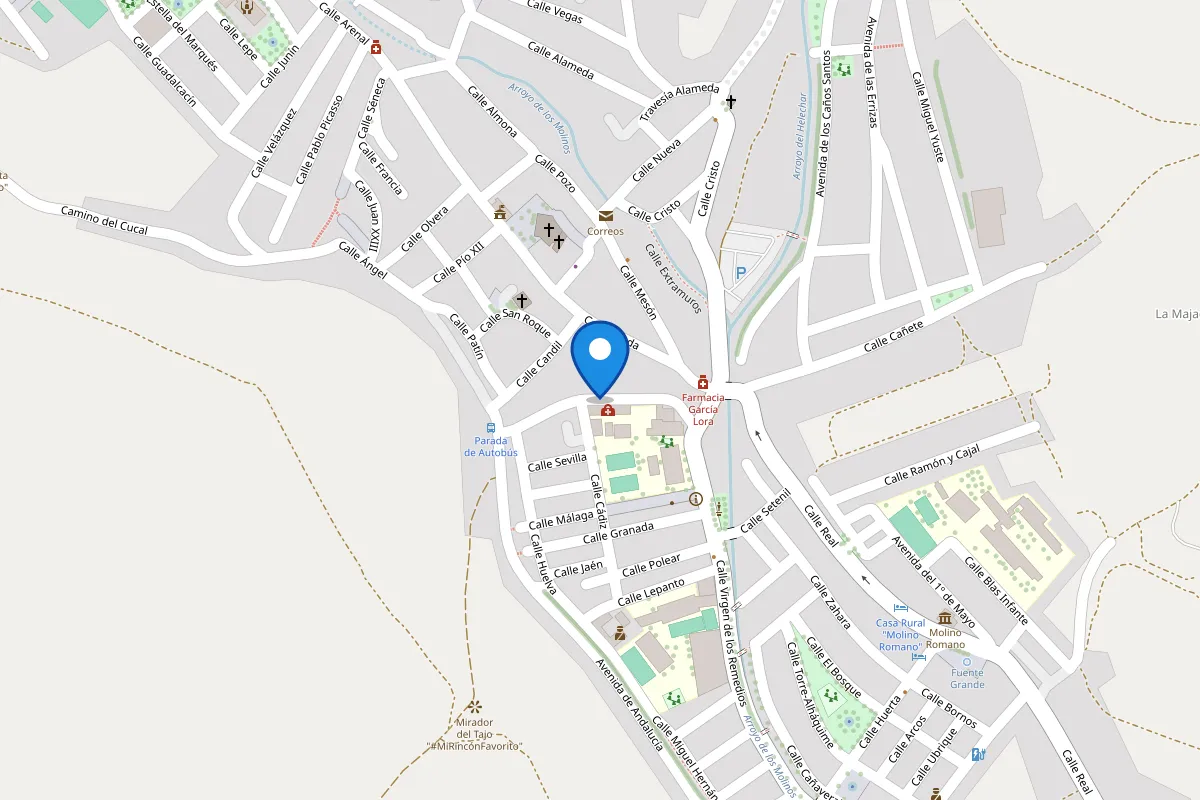 Mapa de Alcalá del Valle con la ubicación de Impresión Digital AD en Av. de la Libertad, 23